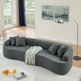 thumbnail image 2 of Curved Modular Sectional Sofa in Lamb's Wool Fabric, Modern Minimalist Style, Compressed (No Assembly Required), Comfy for Living Room & Bedroom - Gray, 2 of 5