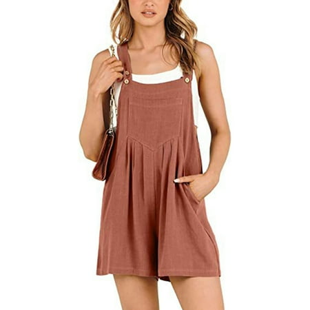 

YUUZONE Fashion Women Romper with Pocket Breathable Loose Jumpsuits Female Casual Shorts