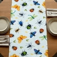 thumbnail image 5 of Table Runners 70 Inches Long Dress Scarves, Spring Butterfly Dragonfly Farmhouse Coffee/Dining/Kitchen Table Decor, Holiday Table Runner, Rustic Botanical Floral Teal Green 13x70 Inch, 5 of 9