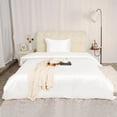 thumbnail image 2 of Collection 2 Piece Bridal Satin Silk Solid Color Duvet Cover Set White Twin, 2 of 6