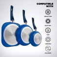 thumbnail image 4 of Ivation Ceramic 16-Piece Nonstick Cookware Set w/ Induction Ready Base | Toxin Free, Bakelite SoftGrip Handles & Tempered Glass Lids | Blue, 4 of 7