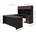 thumbnail image 5 of Connexion U Shaped Desk with Hutch in Antigua and Black - Engineered Wood, 5 of 12