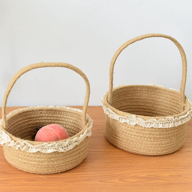 Xihbxyly Cesta de Almacenamiento de Cuerda de Algodón, Diseño de Yute Natural, Suave y Segura para Bebés, Organizador Multiusos, Decoración para La Habitación de Los Niños y El Hogar, Tamaño de 25 X