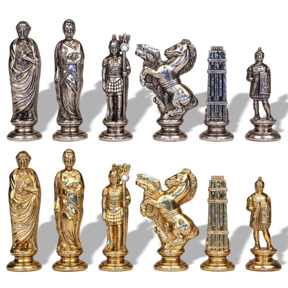 Caesar Theme Metal Chess Set by Italfama