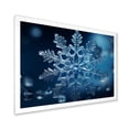 thumbnail image 2 of Designart "Holiday with Blue Snowflakes I" Landscapes Framed Wall Art Decor - Traditional Blue Winter Landscape Entryway Framed Wall Art Print, 2 of 6
