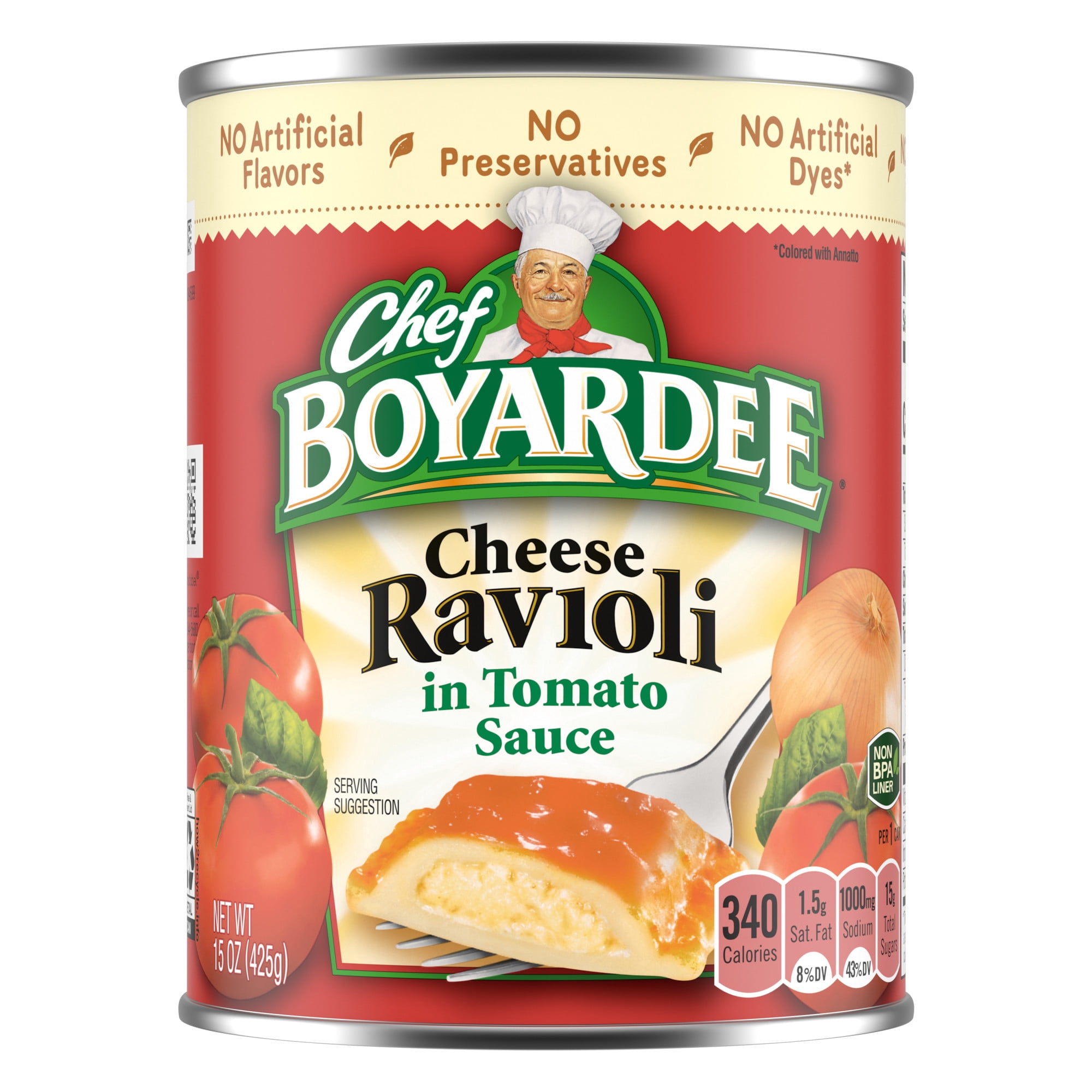 (12 pack) Chef Boyardee Cheese Ravioli in Tomato Sauce, Ready-to-Eat Meal, 15 oz. Can
