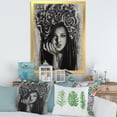 thumbnail image 3 of Designart 'Portrait Of A Young Woman With Flowers III' Modern Framed Art Print, 3 of 4