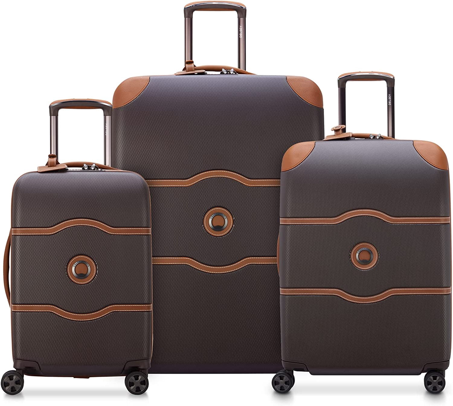 DELSEY Paris Chatelet Hardside Luggage with Spinner Wheels, Chocolate