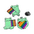 thumbnail image 4 of LGBT Pride Rainbow Pride Flag Frog Design Small Enamel Lapel Pin LGBTQ Badge Y7, 4 of 7