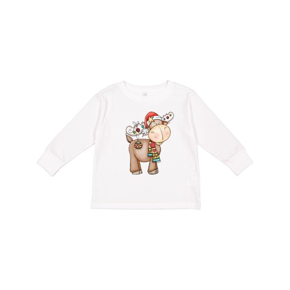 Inktastic Christmas Molly Moose Boys or Girls Long Sleeve Toddler T-Shirt