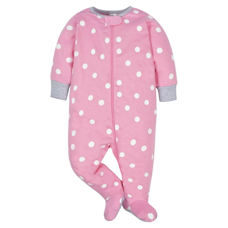 Gerber Baby Girl Sleep n Play Footed Pajamas 4 Pack Walmart