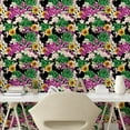 thumbnail image 2 of Ambesonne Tropical Peel & Stick Wallpaper for Home, Orchid Flowery Huddle Art, 13"x100", Purple Green Orange, 2 of 5