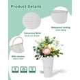 thumbnail image 3 of 12 Inch Galvanized Metal Vases with Handles - 6 Pcs Farmhouse Decorative Metal Container for Flowers, Rustic Metal Bucket Planters for Wedding Decor (White), 3 of 6