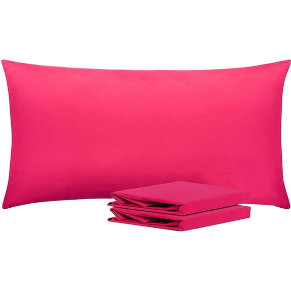 King Pillowcases Set of 2, 100% Brushed Microfiber, Soft and Cozy, Wrinkle, Fade, Stain Resistant with Envelope Closure, 20 x 40 Inches, Magenta
