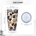 thumbnail image 3 of 20oz Car Cup Three-Piece Set Of Single Silver Edge No Smell Easy To Carry Heat Preservation For Daily Car Sports Travel Tiger Skin Print Style Dimgray_4, 3 of 8