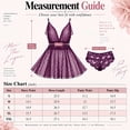 thumbnail image 6 of DAKIMOE Sexy Lingerie for Women Pajamas Set Deep V Neck Sheer Mesh Lace Babydoll Lingerie Dress with Thong 2 Piece for Valentine's Day Anniversary, 6 of 14