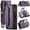 Purple, variant on Crossbody for Samsung Galaxy A32 5G Case Wallet【RFID Blocking】with 10-Card Holder Zipper Bills Slot, Soft PU Leather Magnetic Shoulder Wrist Strap for Galaxy A32 5G Wallet Case Women