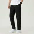thumbnail image 4 of Diufon Men's Straight Leg Casual Pants Drawstring Waist Lightweight Breathable Athletic Trousers with Pockets, 4 of 7