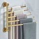 thumbnail image 2 of Toallero Giratorio Gancho De Toalla Montado En La Pared Soporte De Toalla Adhesivo Plegable Sin Perforación Aluminio para Baño Cuarto De Baño-Dorado Uno 5 Brazos, 2 of 5