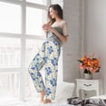 thumbnail image 5 of Salouo Daisies Flowers Print Women's Pajama Pants Casual Loose Sweatpants PJs Flowy Pants Drawstring Palazzo for Women Wide Leg Pants Lounge Pajama -Large, 5 of 8