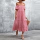 thumbnail image 2 of Moda mujer vestidos verano casual manga corta vacaciones playa bolsillos vestido largo Fridja  nalpqowj28556, 2 of 6