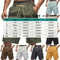 thumbnail image 2 of Mens Casual Shorts Qiggri Men Versatile Solid Color Multiple Pockets Drawstring Elastic Waist Shorts Mens Work Shorts, 2 of 6