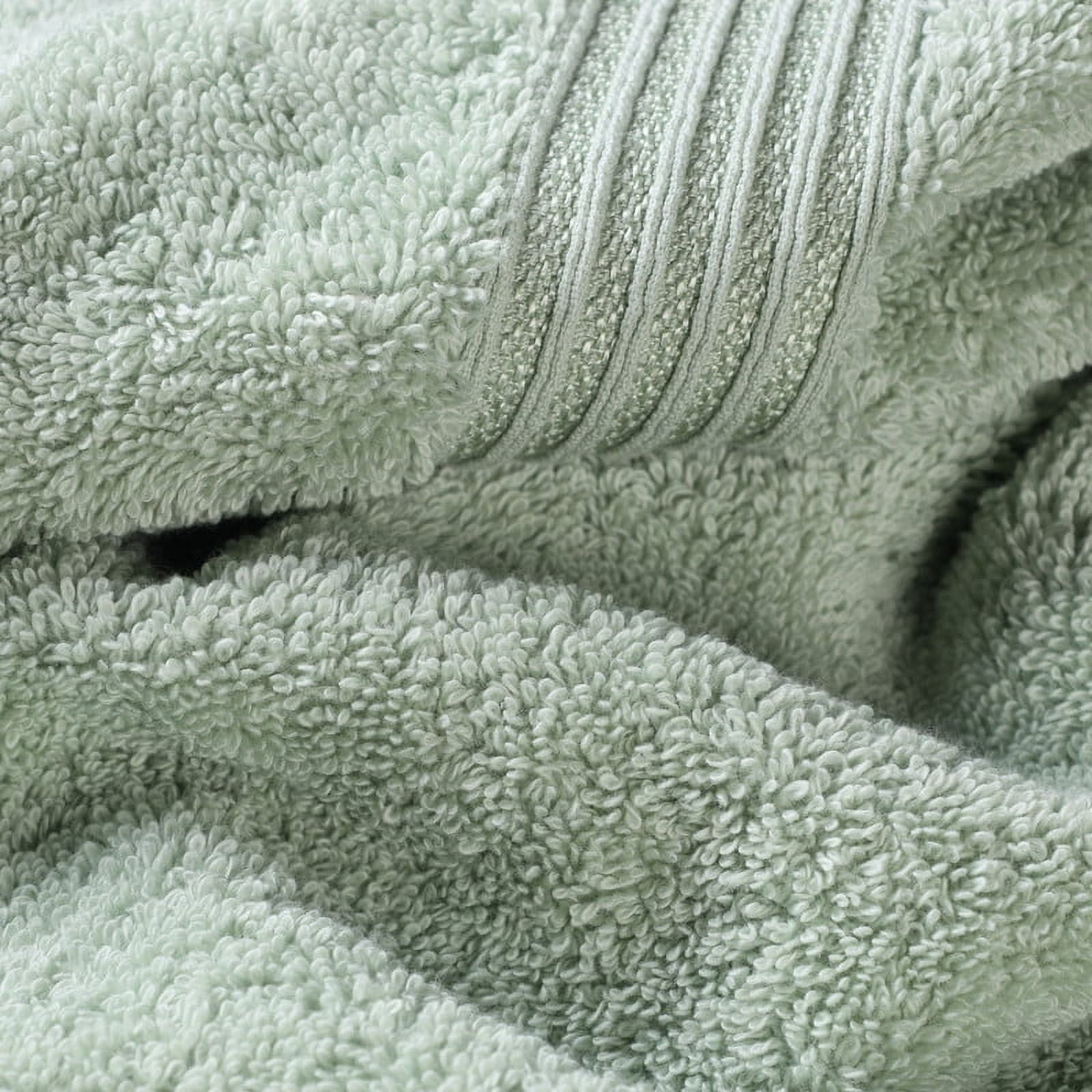 Classic Long Combed Egyptian Cotton Ultra-Soft Absorbent 8-Piece Hand Towel Set, Sage, by Superior