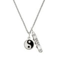 thumbnail image 1 of Delight Jewelry Silvertone Enamel Yin and Yang Silvertone Best Friends Forever Bar Charm Necklace, 23", 1 of 4
