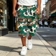 thumbnail image 4 of LTTVQM Men's Casual Athletic Capri Pants Natural Realtree Leaf Camo All Over Print Stretch Waist Fishing Camping 3/4 Cargo Pants Green L, 4 of 7