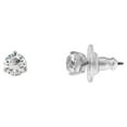 thumbnail image 2 of Solitaire Pierced Earrings - White - Rhodium Plating - 1800046, 2 of 2