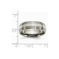 thumbnail image 6 of Solid Titanium Grooved 7mm 925 Sterling Silver-Inlay Matte Brushed Finish / Wedding Band Ring Size 9, 6 of 7