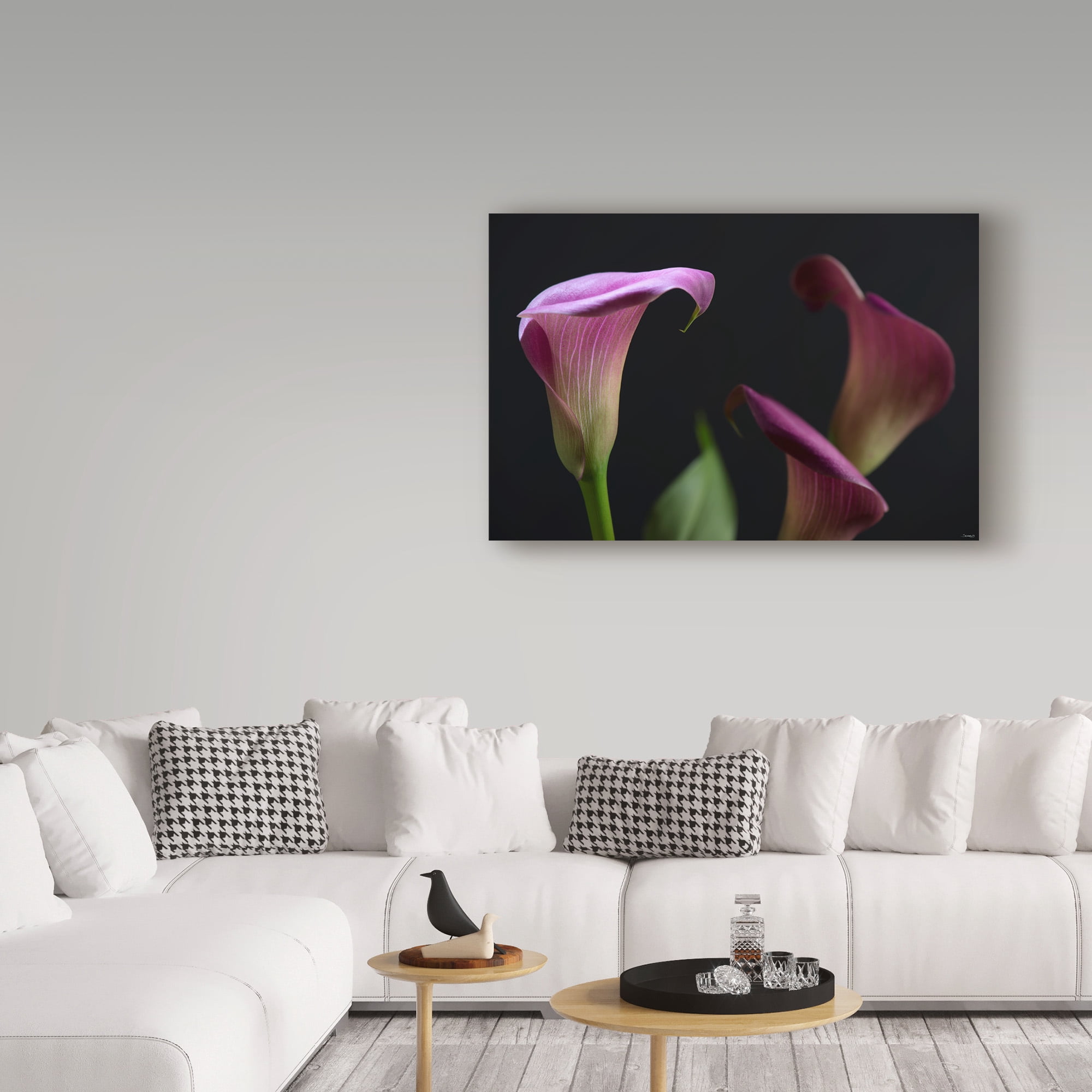 Trademark Fine Art 'Three Lilies' Canvas Art by Gordon Semmens