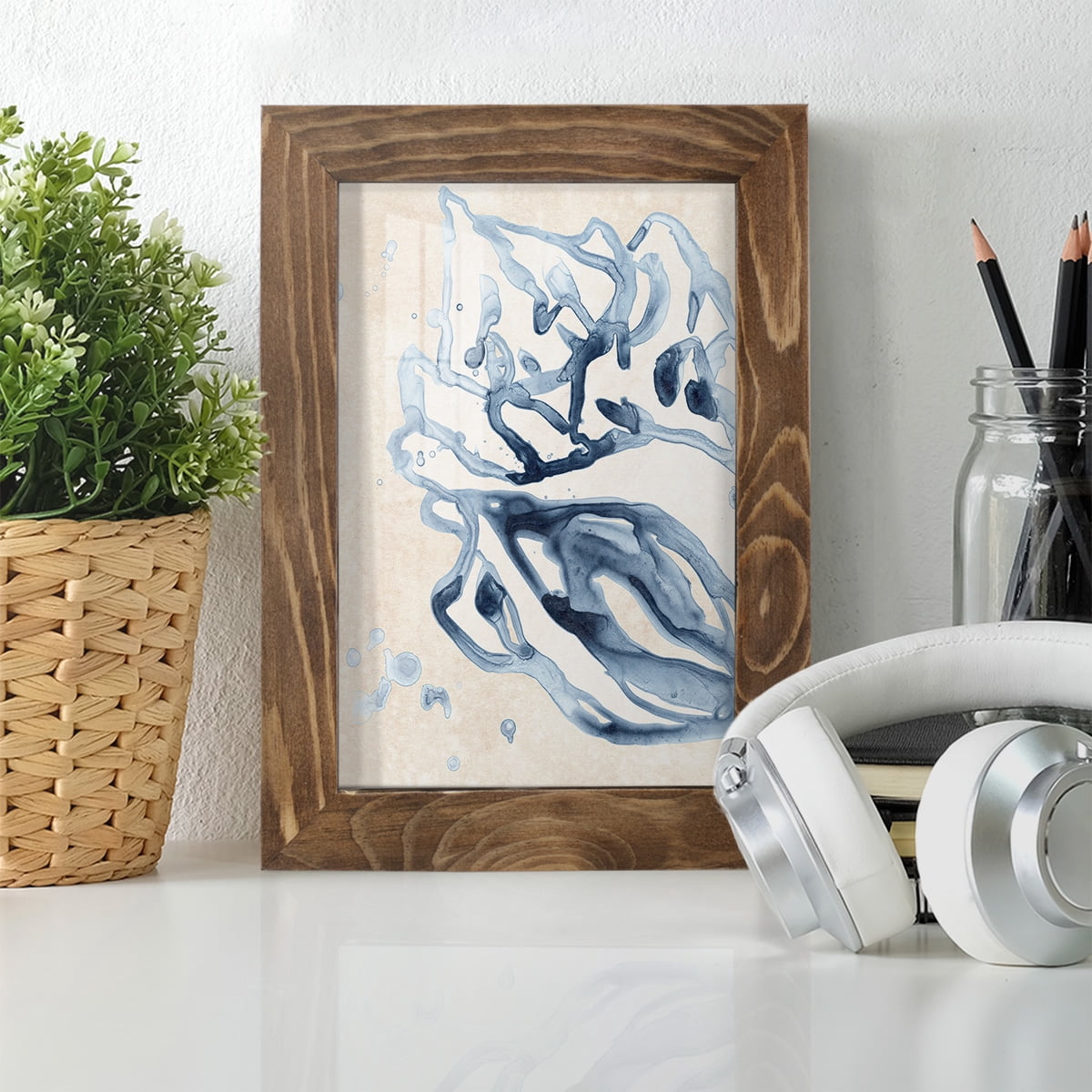Water Shells II - Framed Print w/glass - Walnut