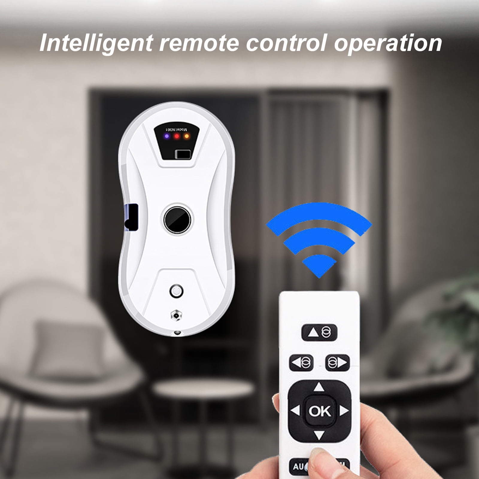 Window Cleaner Robot,Automatic Water Spray Window Washing Machine with Intelligent Path Planning, Anti-Falling Edge Detection Remote Control, for Glass, Tiles, Bathroom Cleaning
