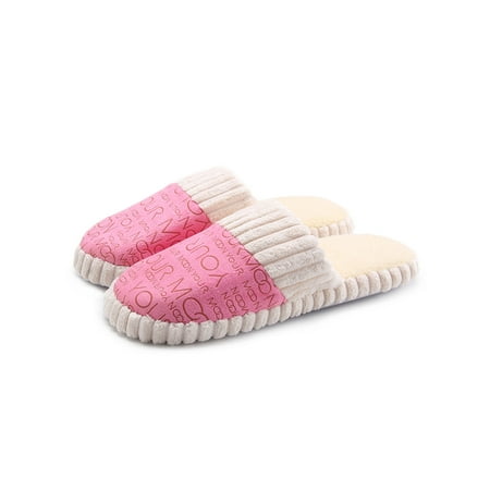 

Avamo Unisex Couple Non-Slip Plush Warm Slippers Indoor/Outdoor House Soft Floor Shoes