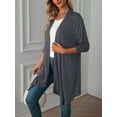 thumbnail image 5 of Deago Women's Draped Front Open Cardigan Casual Long Sleeve Lightweight Cardigan Sweaters Duster (Gray, XL), 5 of 7