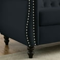 thumbnail image 5 of 2 Seater Velvet Sofa with Rolled Arms and Nailhead, Tufted Couch with 2 Pillows for Living Room, Bedroom, Office and Apartment, Black, 5 of 9