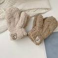 thumbnail image 3 of Casual Thick Outdoor Winter Warm Glove With Ropes Riding Mittens Fingerless Gloves Soft Plush WHITE, 3 of 8