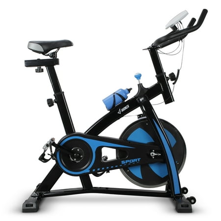 AKONZA Indoor Cycling Bike Belt Drive with 40 LB Flywheel, Stationary Exercise Bike Free Water Bottle,