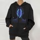 thumbnail image 2 of Chaqueta con capucha Punk suelta con cremallera y estampado de Halloween para mujer, abrigo, sudaderas con capucha, abrigo Pompotops qwe15497, 2 of 8