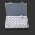 thumbnail image 1 of 28 Slots Nail Art Storage Box Plastic Transparent Display Case Organizer Holder for Rhinestone Beads Ring Earrings, 1 of 7