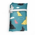 thumbnail image 4 of Rabbit Reusable Portable Bag, Cartoon Drawn Playful Pattern of Colorful Bunny Animals and Clouds, Fabric Market Bag Sturdy Easy to Clean Foldable Slim Design, Sea Blue Multicolor, by Ambesonne, 4 of 4