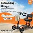 thumbnail image 4 of Foldable Electric Mobility Scooters with Rechargeable Lithium Battery, Exclusive Wide Leather Seat, Up & Down Armrests for Easy Transfer - Matte Orange, 4 of 15