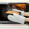 thumbnail image 4 of Unique Bargains Heat Resistant Cooking Gloves Thick Cotton Lining Silver 10.6x6.7inch, 4 of 6