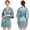 Green, variant on LYMAYTER Women Short Robe Summer Lightweight Sleepwear for S-3XL V-Neck Solid Color Kimono Bathrobe