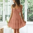 thumbnail image 2 of Dresses For Women 2024 Floral V Neck Tie Front Spaghetti Strap Beach Sundress Boho Casual Summer Sundress, 2 of 5