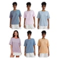 thumbnail image 4 of Michellecmm Women Casual Short Sleeve T-Shirts Ladies Vintage Stripe Contrast Color Shirts Round Neck Loose Fit Tops Streetwear for Daily Vacation, 4 of 8