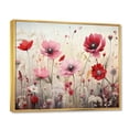 thumbnail image 2 of Designart "Coral Flower landscape Ruby Garden II" Abstract Botanicals Floater Framed Wall Art Print, 2 of 7
