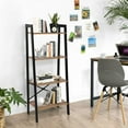 thumbnail image 2 of 4 Tiers Iron Ladder Bookcase Set of 1 Ladder Shelf Bookcase Bookshelf Greige Storage Shelves for Home Office and Living Room, 2 of 6