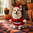 thumbnail image 7 of Pet Christmas Costumes, Xmas Santa Outfit With Santa Hat, Soft Warm Pet Apparel, Easy On And Off Pullover Design, Great For Holiday Photos And Festive Gatherings,XL, 7 of 7
